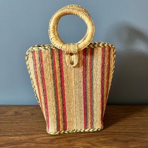 Summer Straw Handmade Bucket Handbag